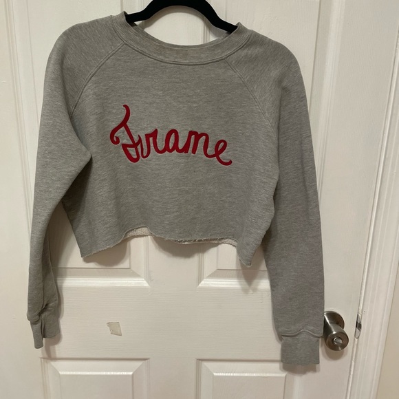 Frame Denim Tops - Frame Denim Grey Comfy Crewneck Cropped Sweatshirt  Size XS MSRP$178